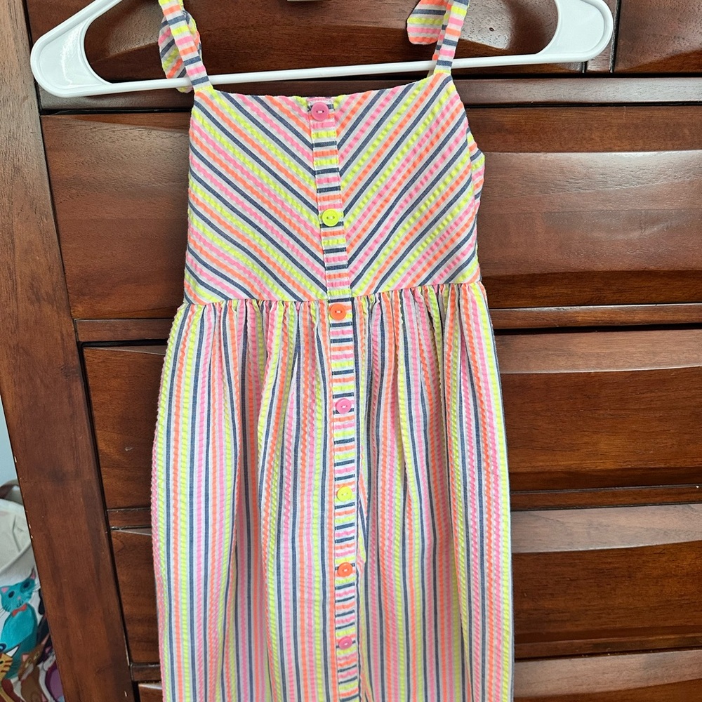 Bonnie Jean Pink and Yellow Striped Dress